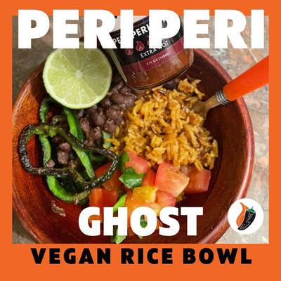Quick and Easy Rice Bowl Dinner Recipe with Ghost Pepper Hot Sauce